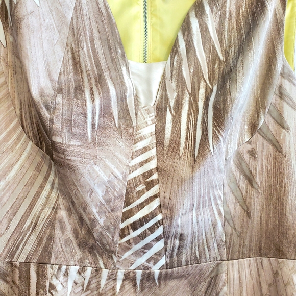Elie Tahari Gold Pleated Sheath Midi Dress - Picture 6 of 10